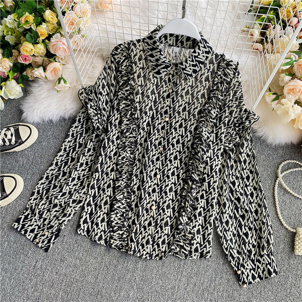 Modern női ing széles modell klasszikus gallérral