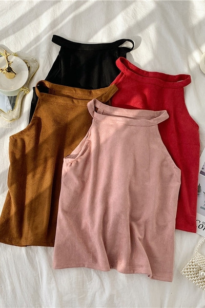 Alkalmi női felső sima modell kerek nyakkivágással