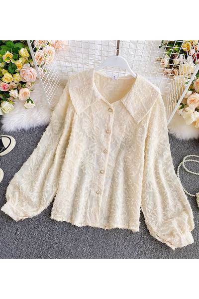 Stílusos női ing klasszikus gallérral