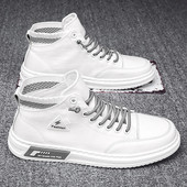 Meeste kõrged tossud ökonaha ja -kanga kombinatsioon