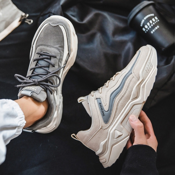 Modern férfi alkalmi tornacipő öko bőrből