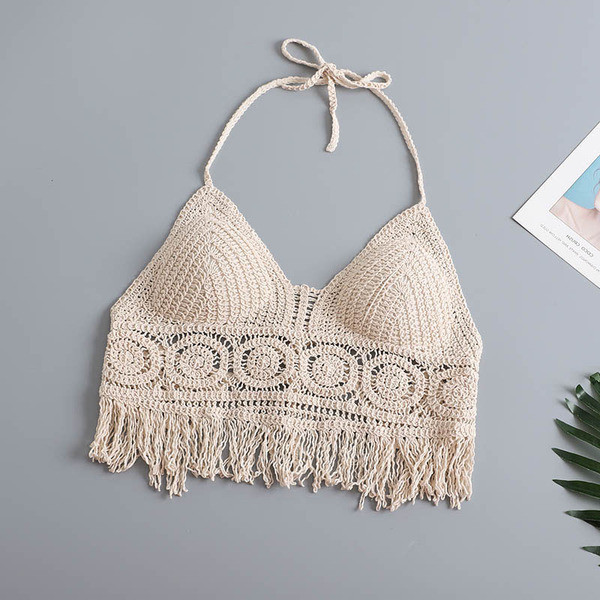 Modernus moteriškas megztas trumpas krūtinukas