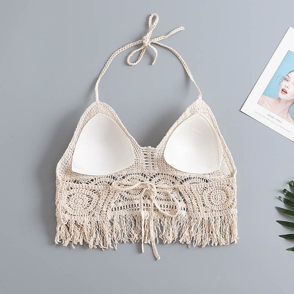 Modernus moteriškas megztas trumpas krūtinukas