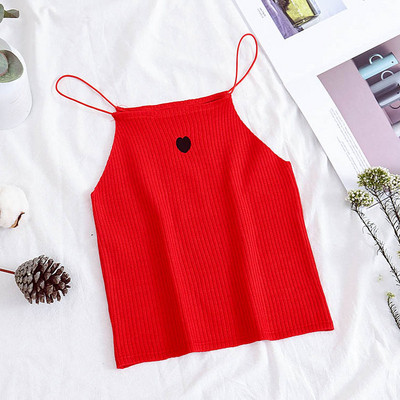 Naiste vabaaja topp õhukeste rihmade ja ovaalse kaelusega