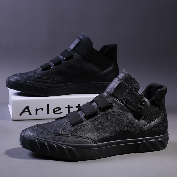 Eco-nahast kõrge mudeliga tossud elastsete sidemetega