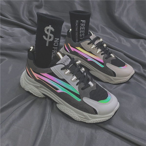 Férfi hétköznapi tornacipő fűzővel és vastag talppal