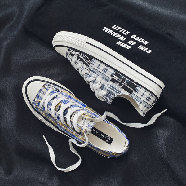 Meeste lõuendist ruudulised paeltega tossud