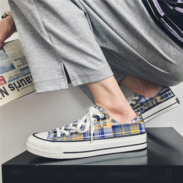 Meeste lõuendist ruudulised paeltega tossud