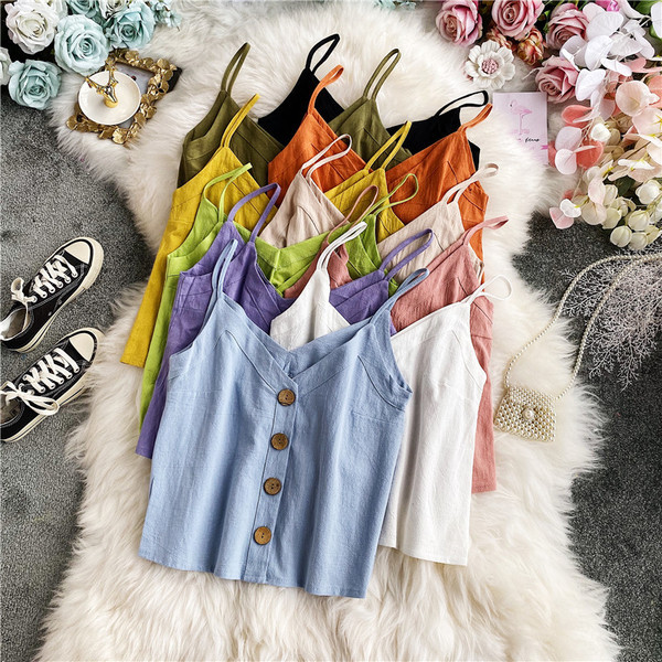 Praegune naiste tank top lai nööpidega mudel