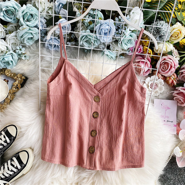 Praegune naiste tank top lai nööpidega mudel