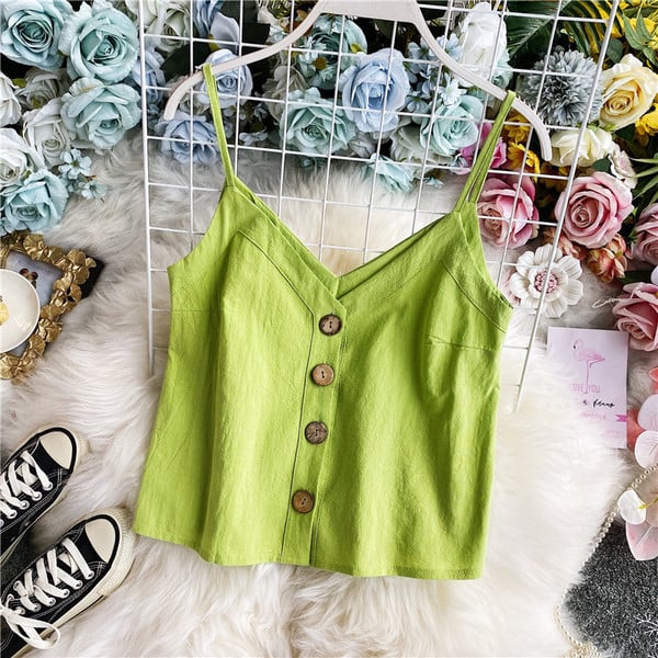 Praegune naiste tank top lai nööpidega mudel