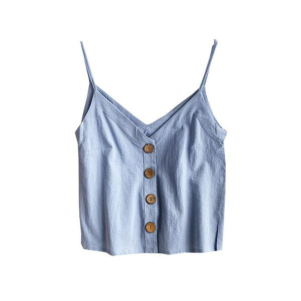 Praegune naiste tank top lai nööpidega mudel