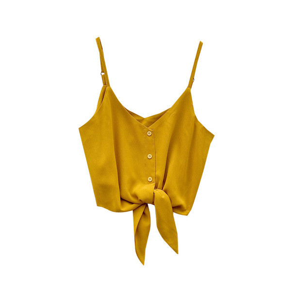 Modern női felső vékony pántokkal és spitz nyakkivágással