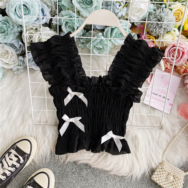 Aktuális női rövid felső, széles pántokkal