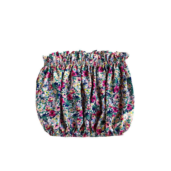 Stiilne lillemustriga naiste lühike rinnakorv