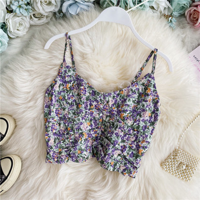 Modern női felső, virágmintával és ovális nyakkivágással