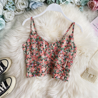 Modern női felső, virágmintával és ovális nyakkivágással