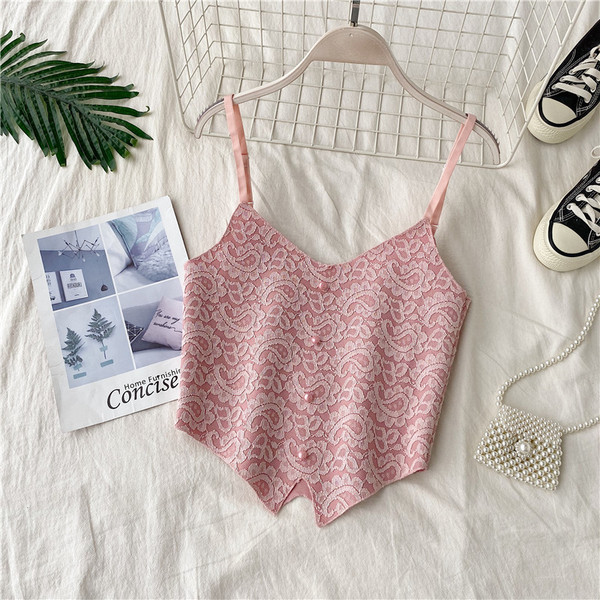 Moodne naiste tanktop asümmeetriline õhukeste rihmadega mudel