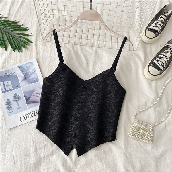 Moodne naiste tanktop asümmeetriline õhukeste rihmadega mudel