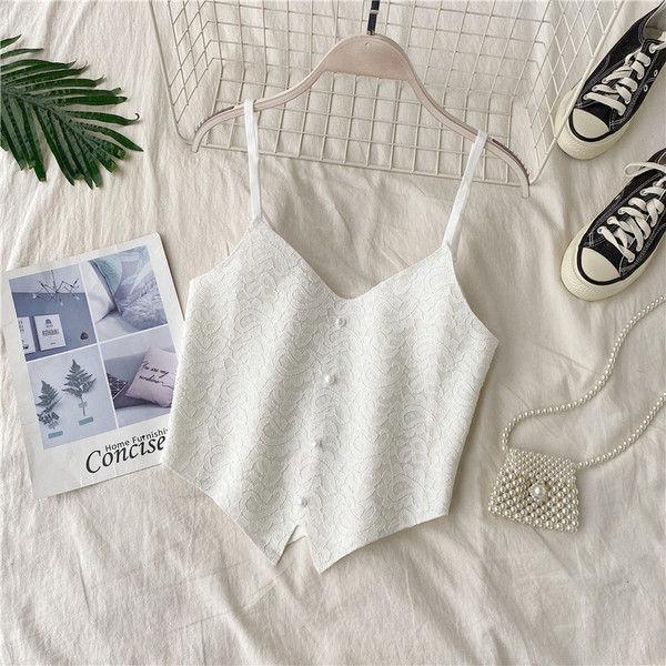 Moodne naiste tanktop asümmeetriline õhukeste rihmadega mudel