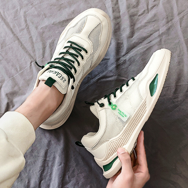 Öko-nahast ja võrkkangast meeste tossud