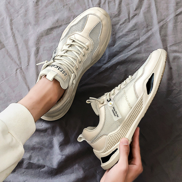 Öko-nahast ja võrkkangast meeste tossud