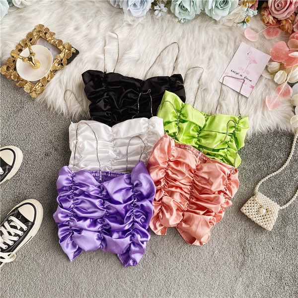 Stiilne naiste lühike õhukeste rihmadega topp tavaline mudel