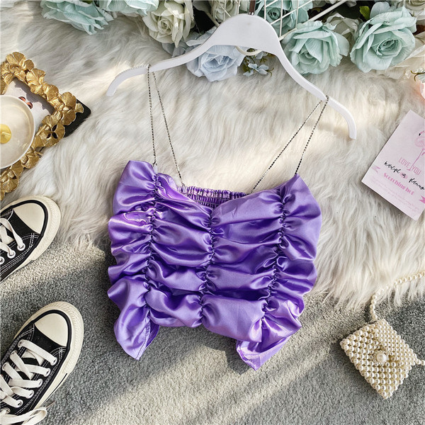 Stiilne naiste lühike õhukeste rihmadega topp tavaline mudel