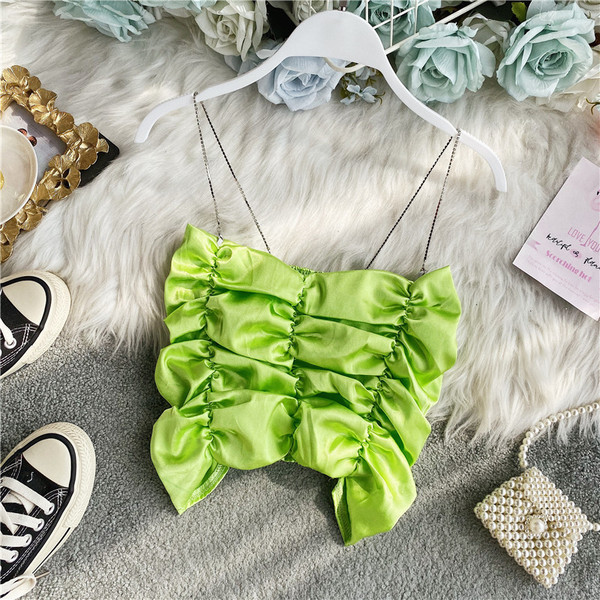 Stiilne naiste lühike õhukeste rihmadega topp tavaline mudel