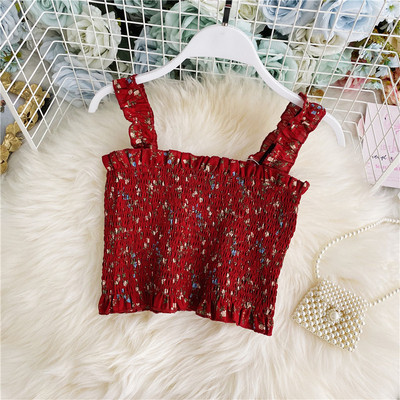 Lillemustri ja laiade rihmadega vabaaja naiste topp