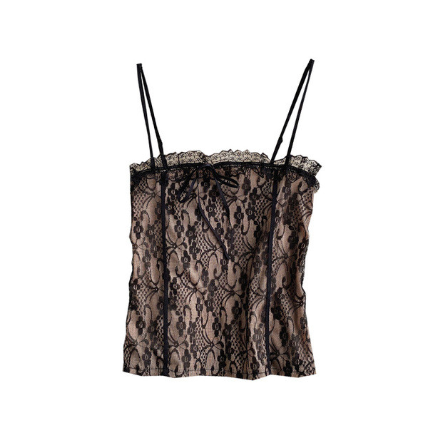 Modern női akasztófelső csipkével és nyakkendővel