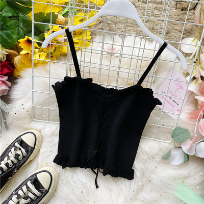 Női lezser felső vékony pánttal és megkötővel