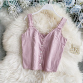 Női lezser felső széles pántokkal és gombokkal