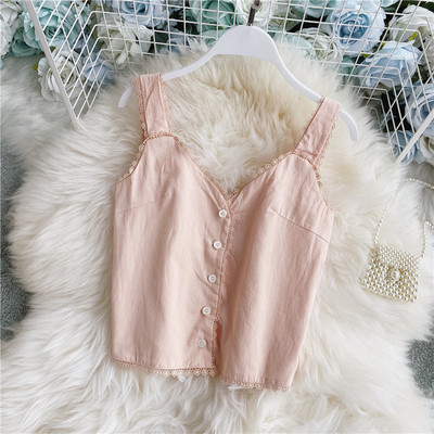 Női lezser felső széles pántokkal és gombokkal