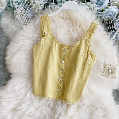 Női lezser felső széles pántokkal és gombokkal