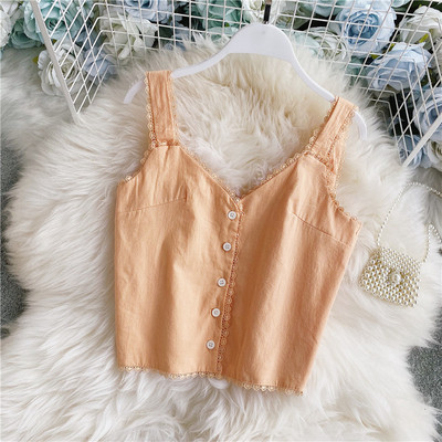 Női lezser felső széles pántokkal és gombokkal