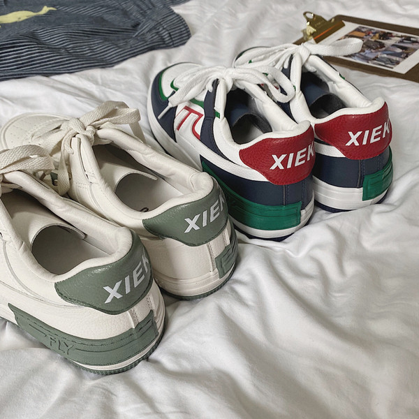 Férfi sportcipő műbőr nyakkendővel