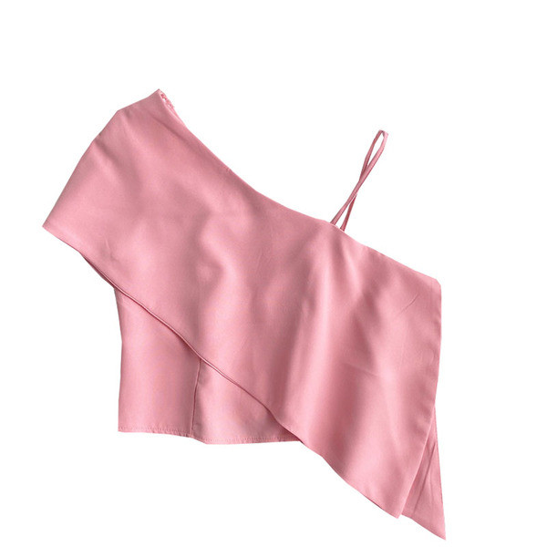 Modern női aszimmetrikus rövid akasztófelső