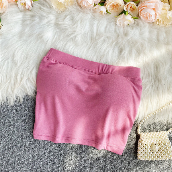 Ženski dnevni kratki bustier jednobojni model