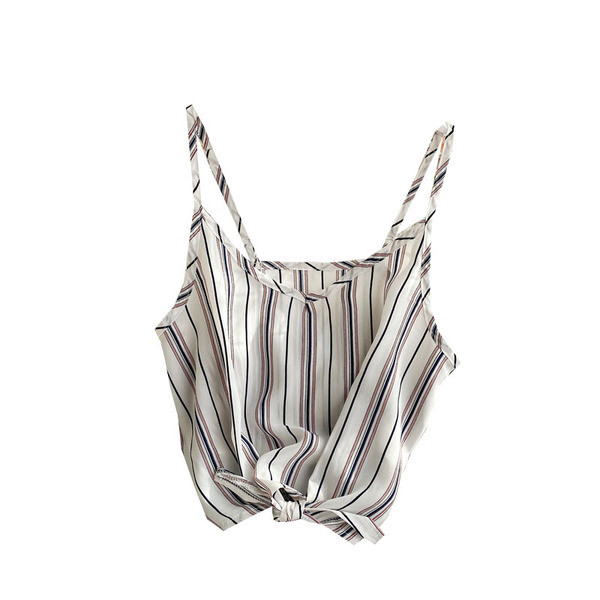 Aktuális női csíkos felső, vékony pántokkal