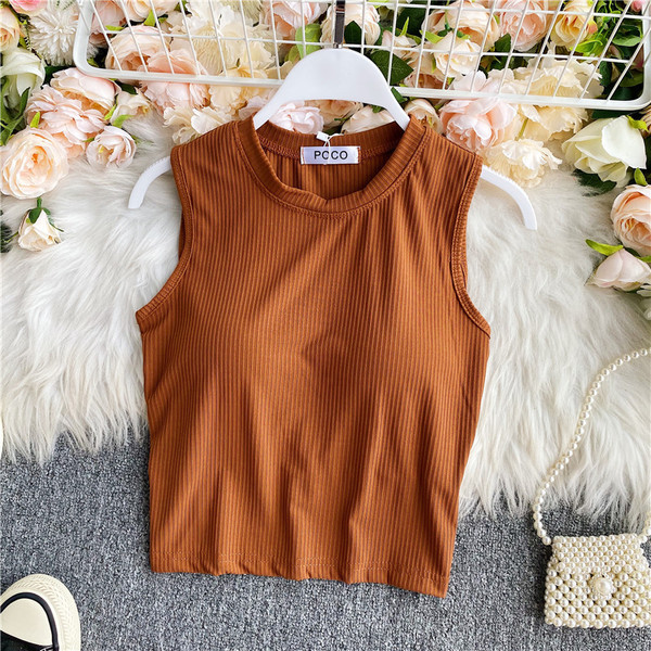 Ümara kaelusega vabaaja naiste topp, puhas mudel