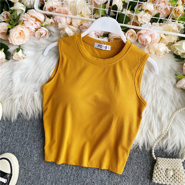 Ümara kaelusega vabaaja naiste topp, puhas mudel