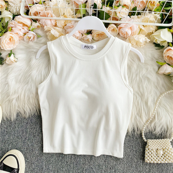 Ümara kaelusega vabaaja naiste topp, puhas mudel