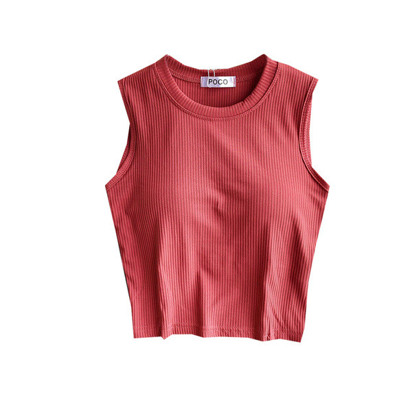 Ümara kaelusega vabaaja naiste topp, puhas mudel