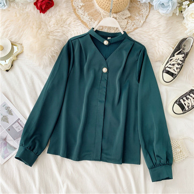 Naiste kaasaegne särgi lai, spits-kaelusega mudel