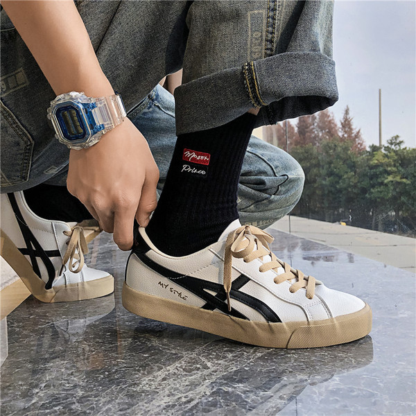 Muške kožne tenisice s ravnim đonom