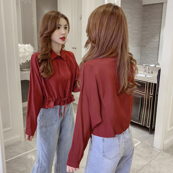 Naiste moodne klassikalise krae ja paeltega särk