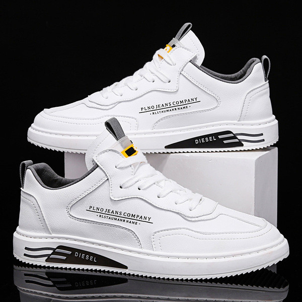 Férfi tornacipő öko bőrből készült feliratokkal