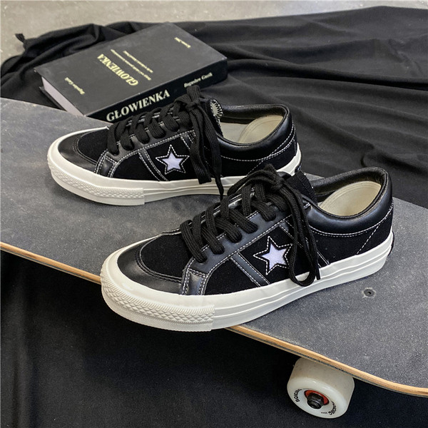 Muške platnene tenisice sa zvijezdom i ravnim đonom