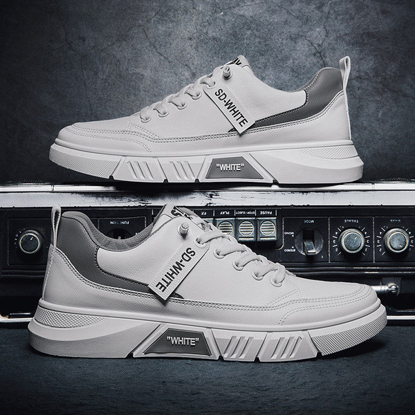 Eco bőr tornacipő feliratokkal és nyakkendőkkel